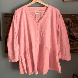 100% Powder pink flowy buttonup top sz lg